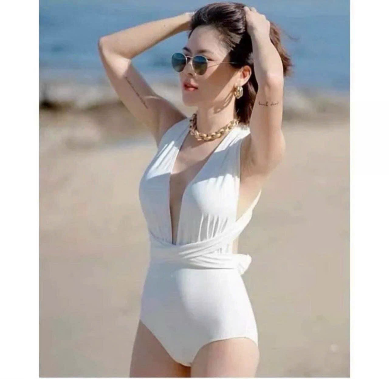 Bikini Liền Tam Giác Nữ Xẻ Sâu Ngực Quyến Rũ