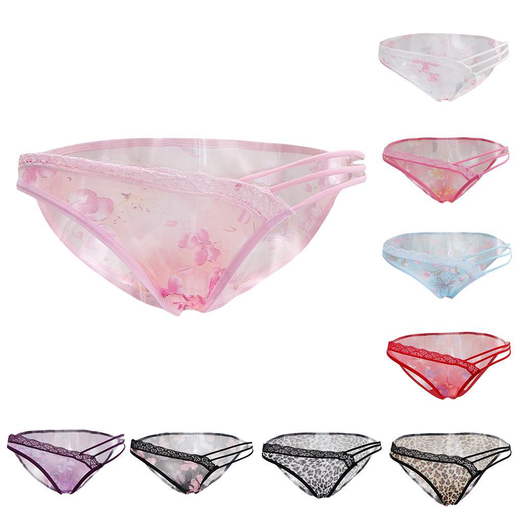 Women's Underwear Soft Mesh Stretchy Breathable Floral Lace Bandage Invisible Panties
