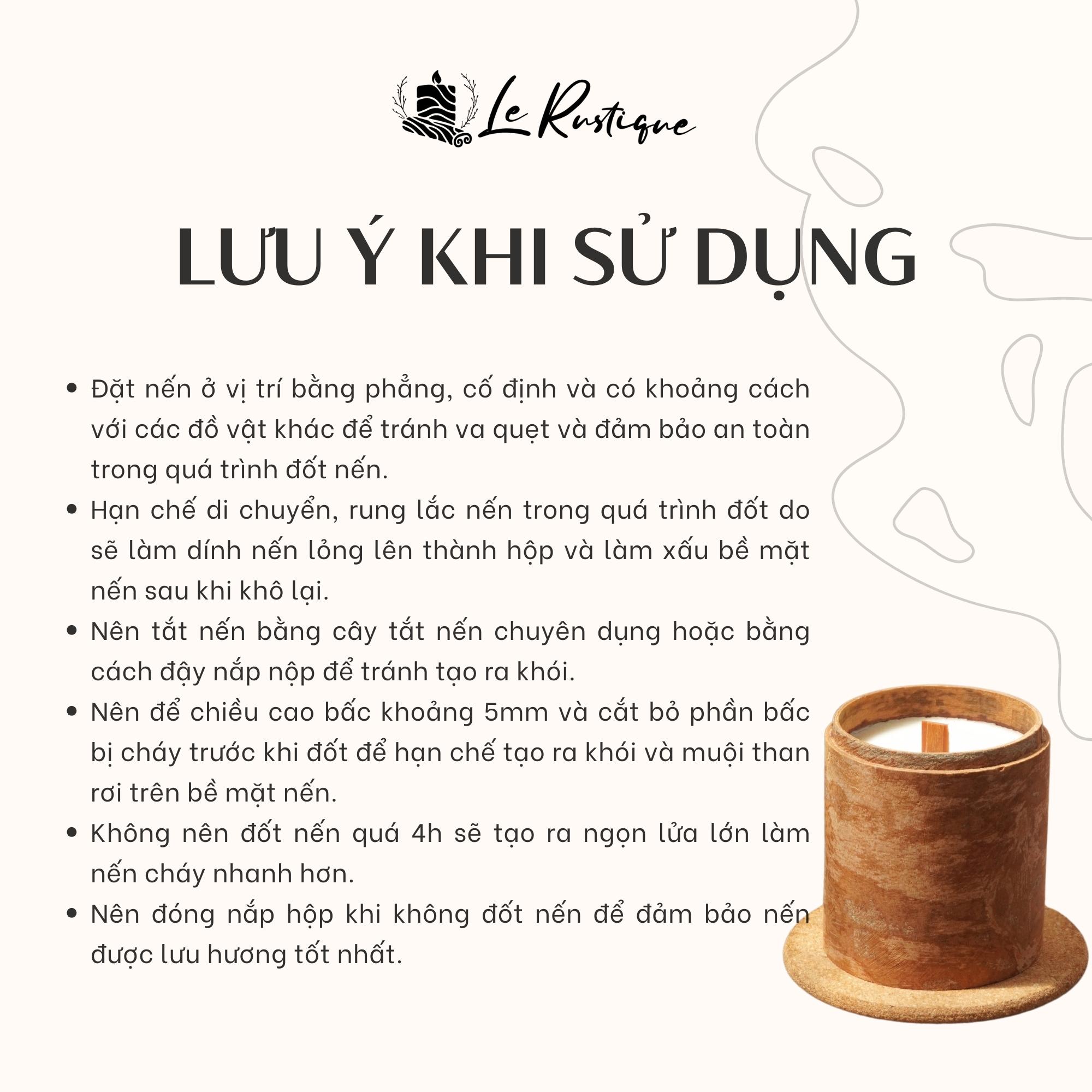 Nến Thơm Thủ Công Le Rustique Mùi Thiên Nhiên (Forrest Haven) - 100g/ 200g - Có Kiểm Định Chất Lượng - Hũ Nến Vỏ Quế Tự Nhiên - Nến Thơm Thư Giãn Trị Liệu - Nến Thơm Thiên Nhiên