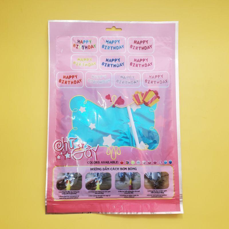Bong bóng siêu đẹp, chữ HAPPY BIRTHDAY trang trí tiệc và sinh nhật cho bé, có dụng cụ thổi đi kèm