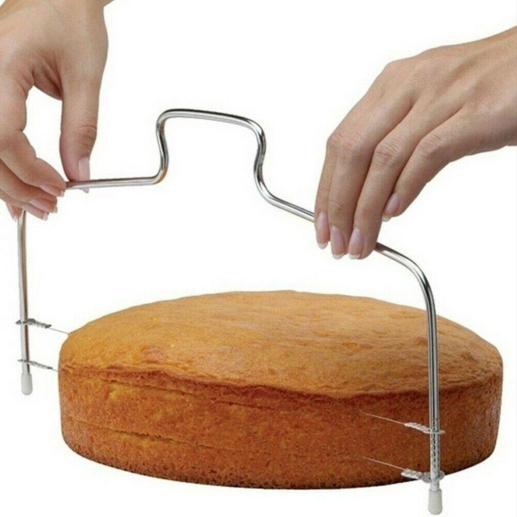 Adjustable Cake Leveler Cutter Slicer Stainless 2 Blades Cake Cutter