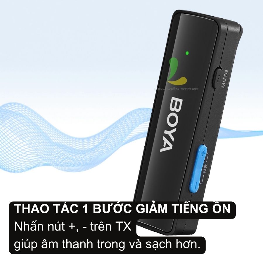 Micro thu âm không dây Boya BOYALINK (BOYA LINK) - Micro ghi âm 2.4GHz kênh đôi cổng Light.ningg, Type-C, 3.5mm TRS - Hàng nhập khẩu