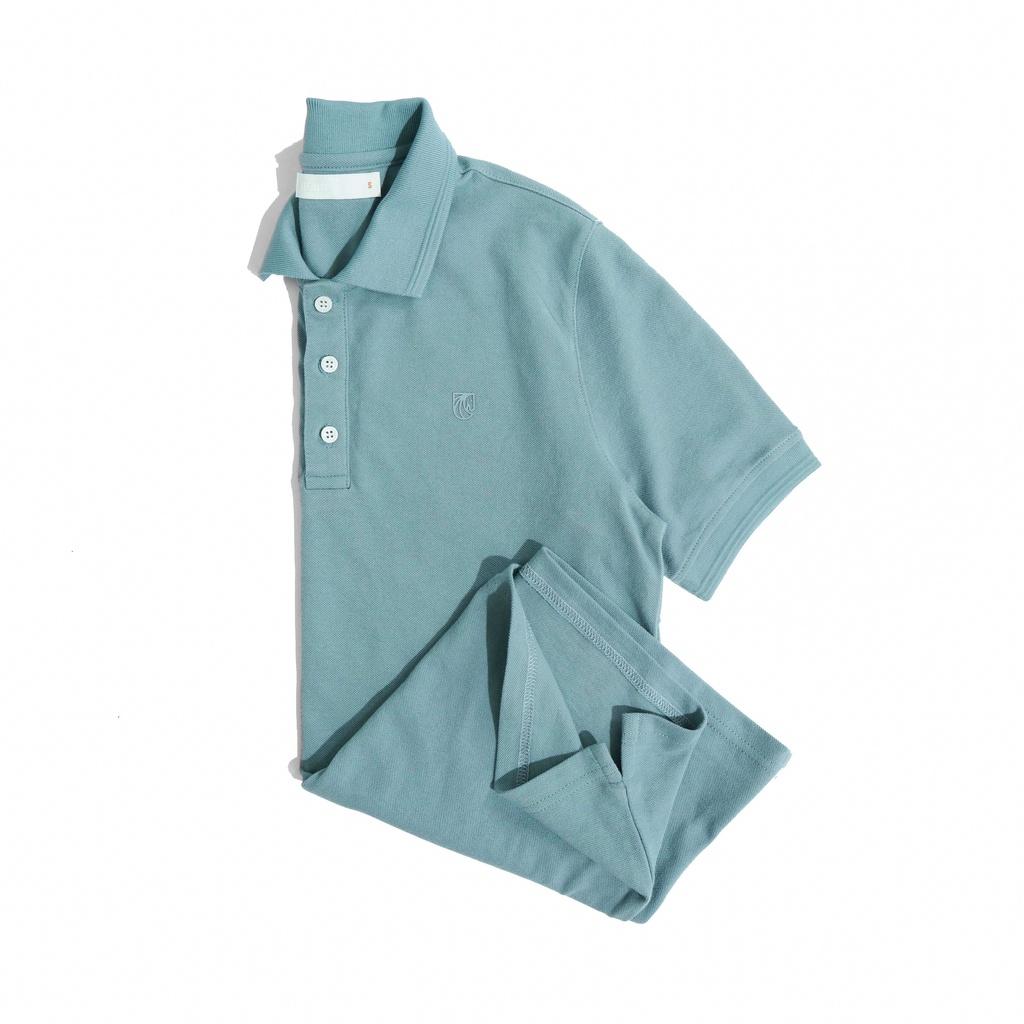 Áo Thun Polo Nam Cổ Bẻ Xanh Cyan BY COTTON Cyan Basic Polo