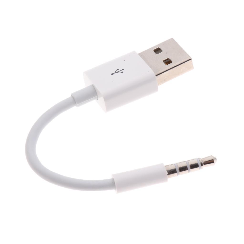 White AUX Audio to USB 2.0 Male Adapter Cable 3.5MM Charging Cable Cord for iPod