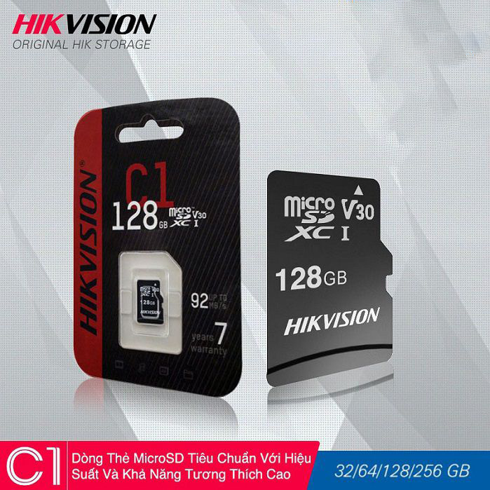 Hình ảnh Thẻ nhớ Micro SD Hikvision 32GB 64GB 128GB Class 10 tốc độ 92MB/s - Hàng chính hãng