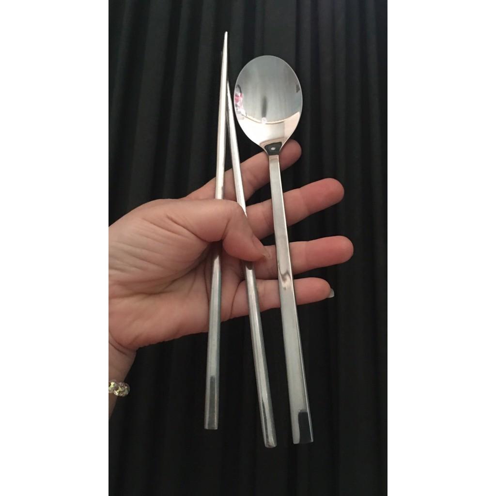 COMBO 10 CÁI MUỖNG ĐẦU TRÒN CÁN DÀI INOX SÁNG BÓNG DÀY 22 CM