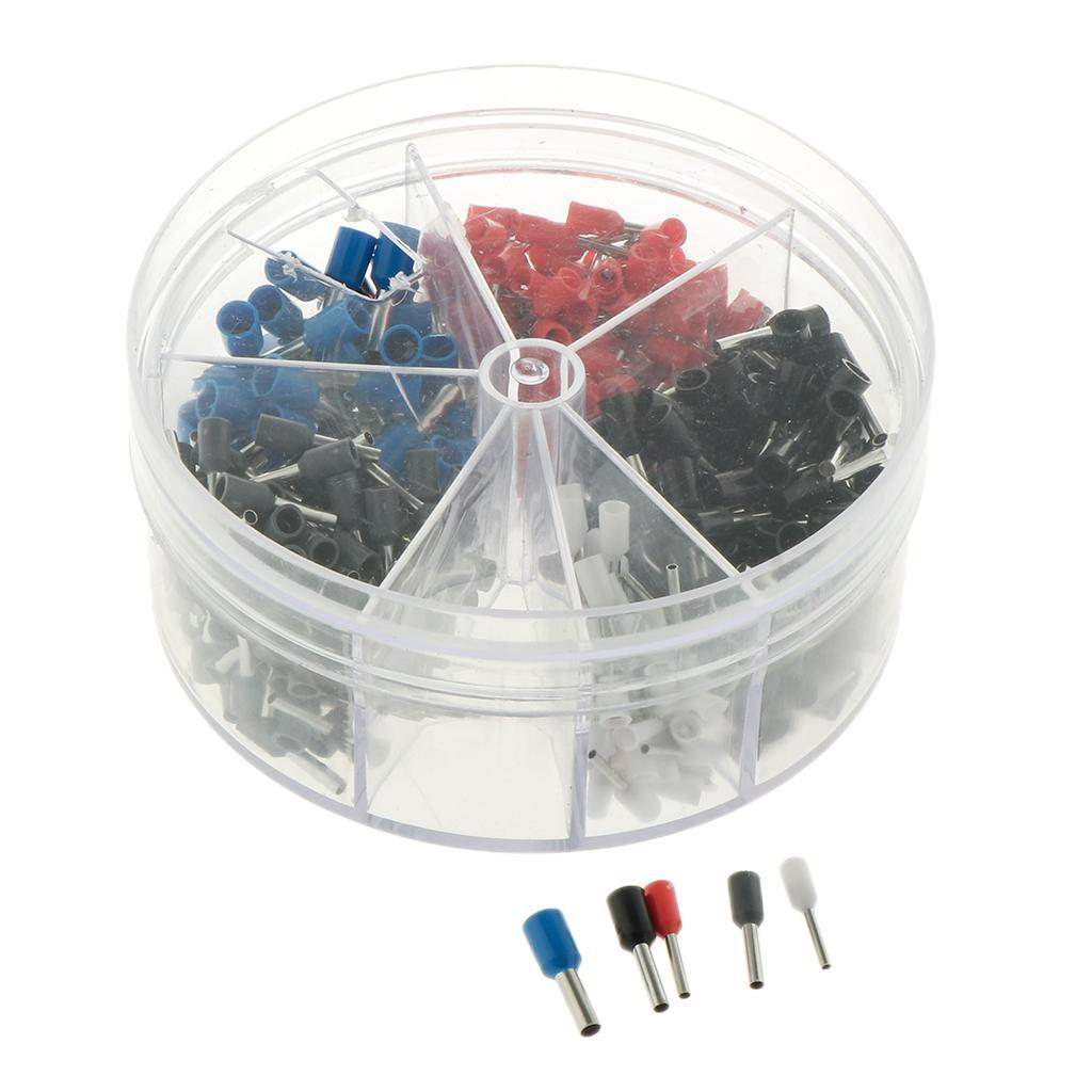 400 Pieces Insulated Cord Pin End Terminal Wire Crimp Connector Bootlace Ferrules 0.5-2.5mm²