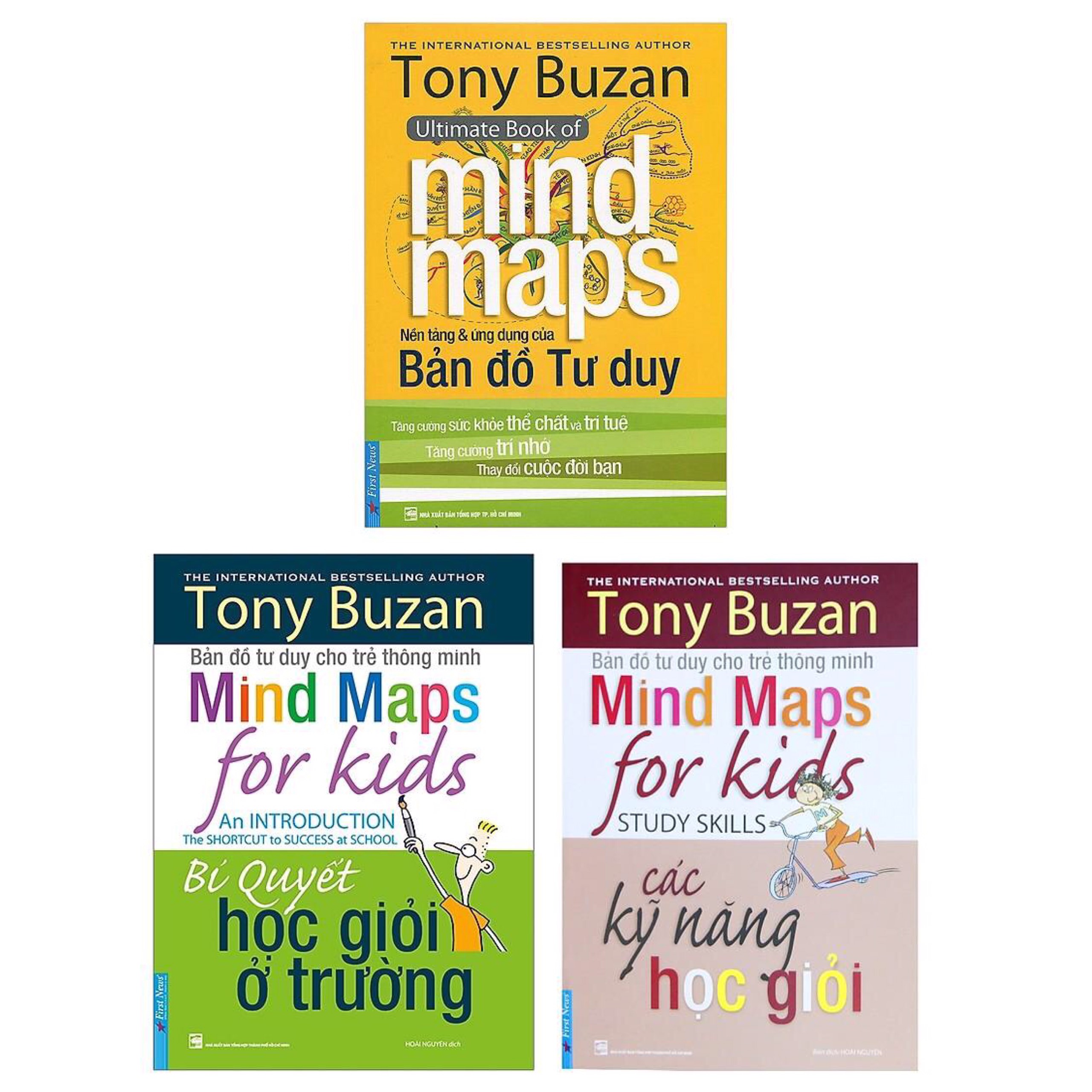 Combo 3 cuốn của tác giả Tony Buzan: Nền Tảng Và Ứng Dụng Của Bản Đồ Tư Duy  + Bí Quyết Học Giỏi Ở Trường + Các Kỹ Năng Học Giỏi/  Những phương pháp học tập hiệu quả nhất