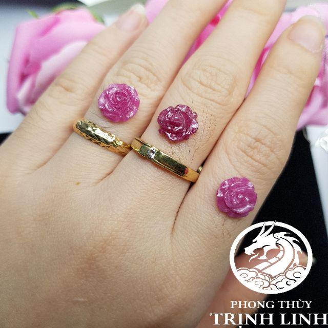 MẶT NHẪN HOA MẪU ĐƠN HỒNG MINI