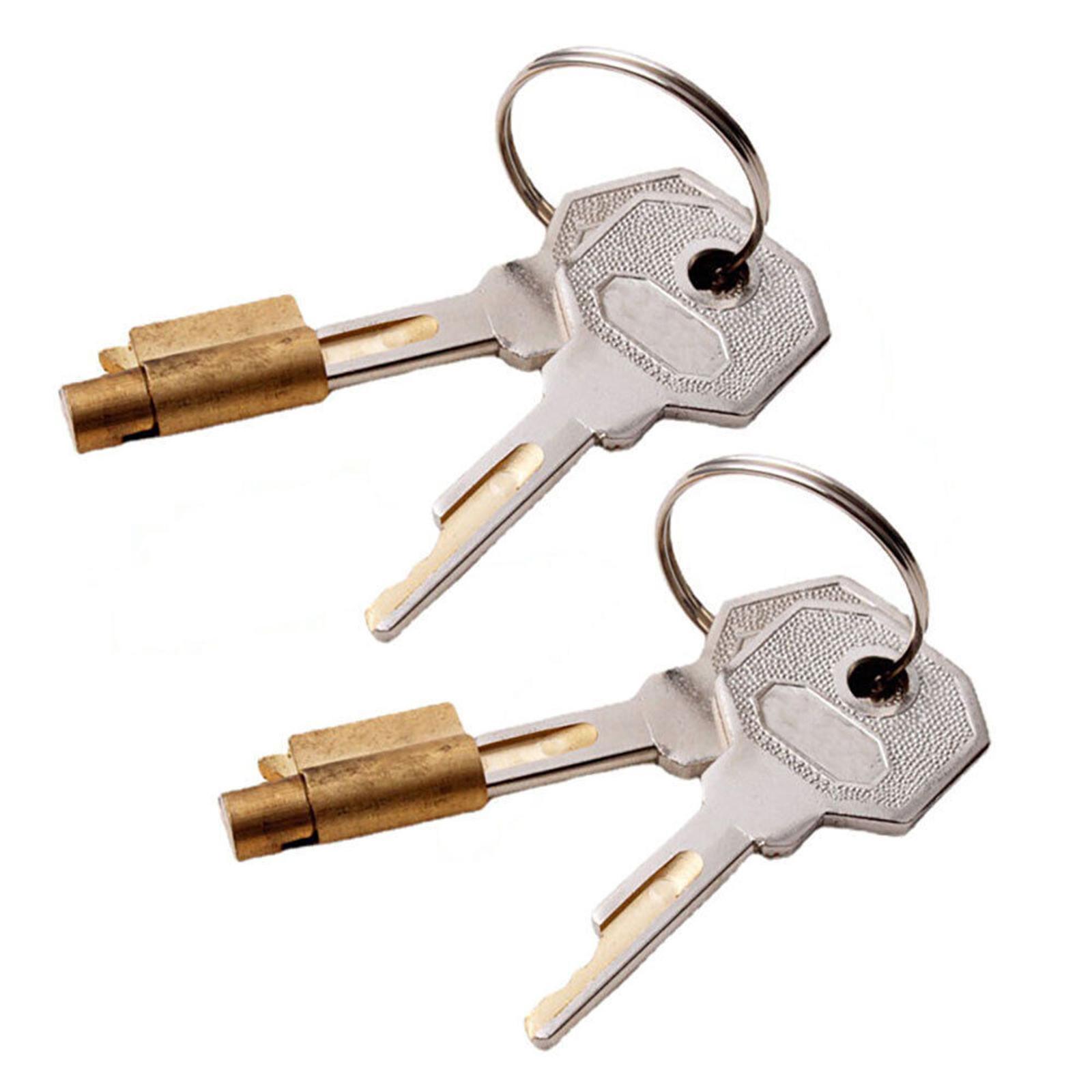 Cabinet Lock with Keys Single Open Cylinder Hasp Lock Steel Hardware Letter Box Locker Refrigerator Lock Door Lock Cylinder Lock with 2 Keys
