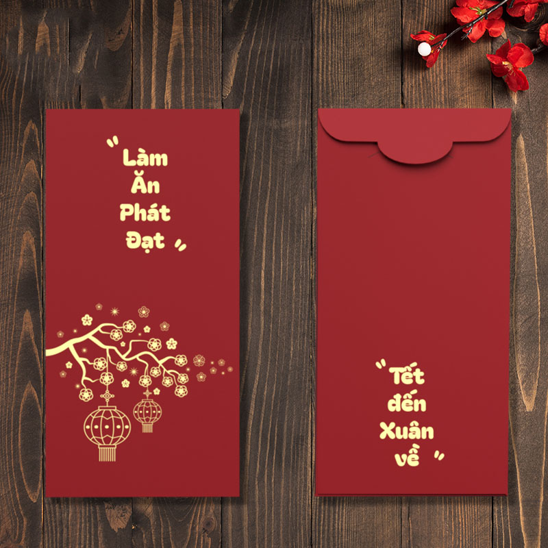 Bao lì xì Tết Bính Ngọ 2026 – Tết Đến Xuân Về, giấy C150 dày cán màng mịn, in sắc nét, đựng tiền 500k(TOKDODO)