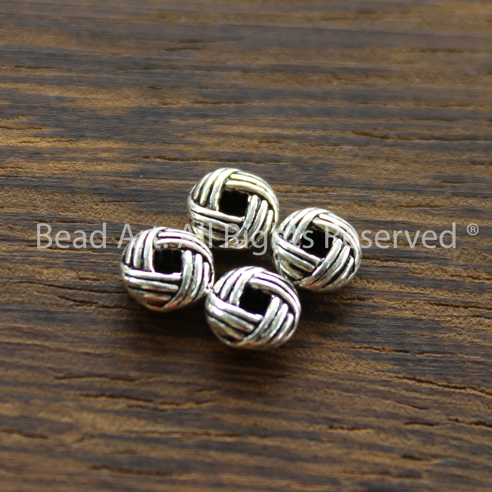 Charm Dẹp 6x3MM Dạng Cách Bạc 925 Phối Vòng Tay, Phong Thuỷ, Chuỗi Hạt, Trang Sức - Bead Art