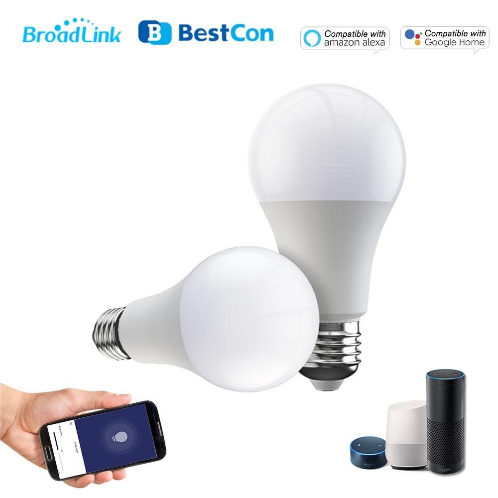 BroadLink BestCon LB1 WiFi Smart Bulb E27 LED Dimmable Light Lamp Phone APP BroadLink Remote Control Compatible with Alexa Google Home for Voice Control, 2 pack