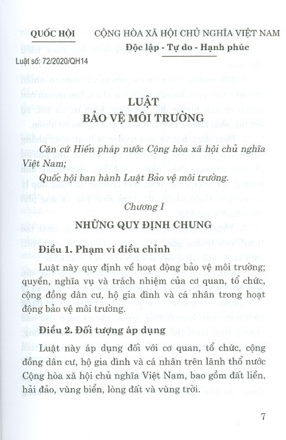 Luật Bảo Vệ Môi Trường