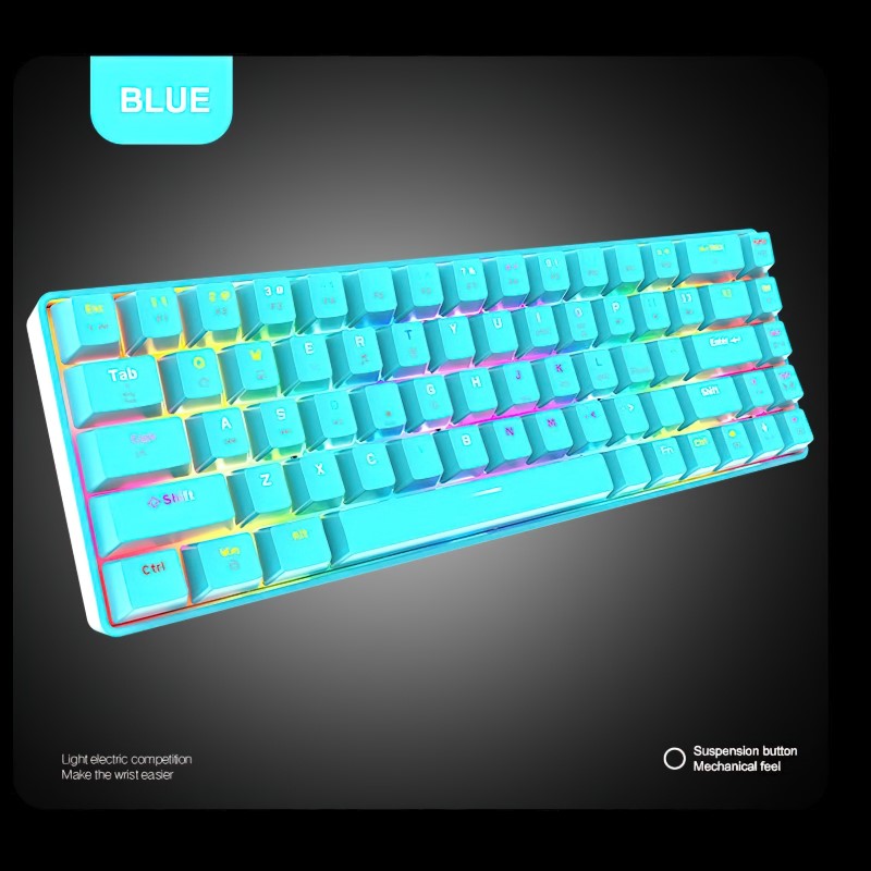 Bàn Phím Cơ Gaming Led RGB T8 Blue mini nhỏ gọn