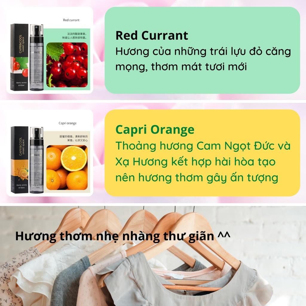 Nước Xịt Thơm Quần Áo Cao Cấp Lưu Hương Quần Áo Giày Dép Khử Mùi Cơ Thể CaPri Cool 100ML KT33