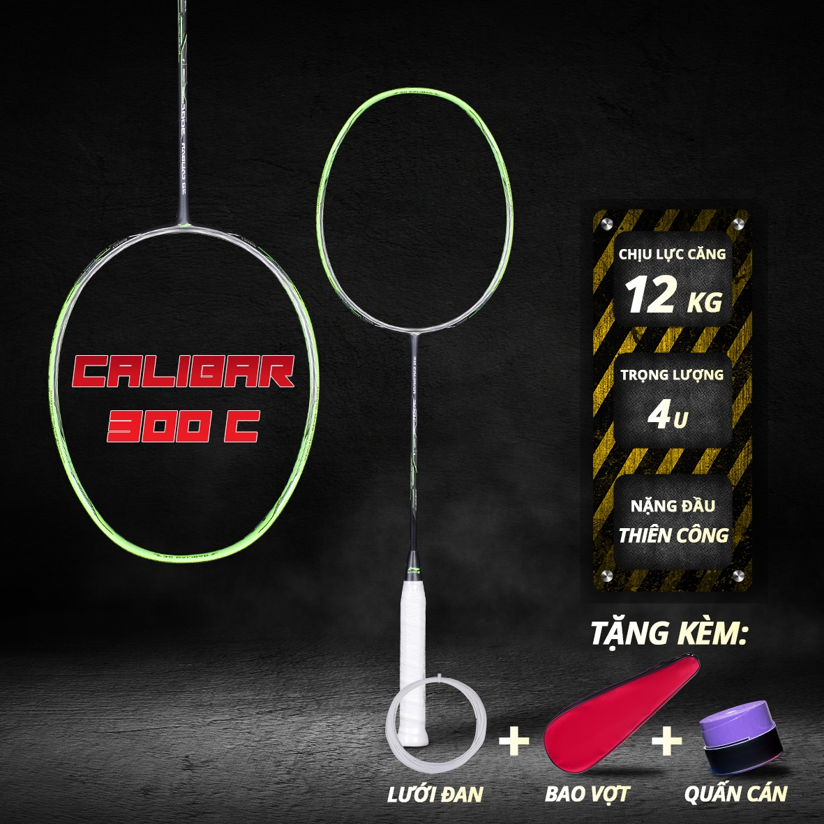 Vợt Cầu Lông Linin Calibar 300C - Dòng Vợt Thiên Công , Dành Cho Người Cổ Tay Khỏe