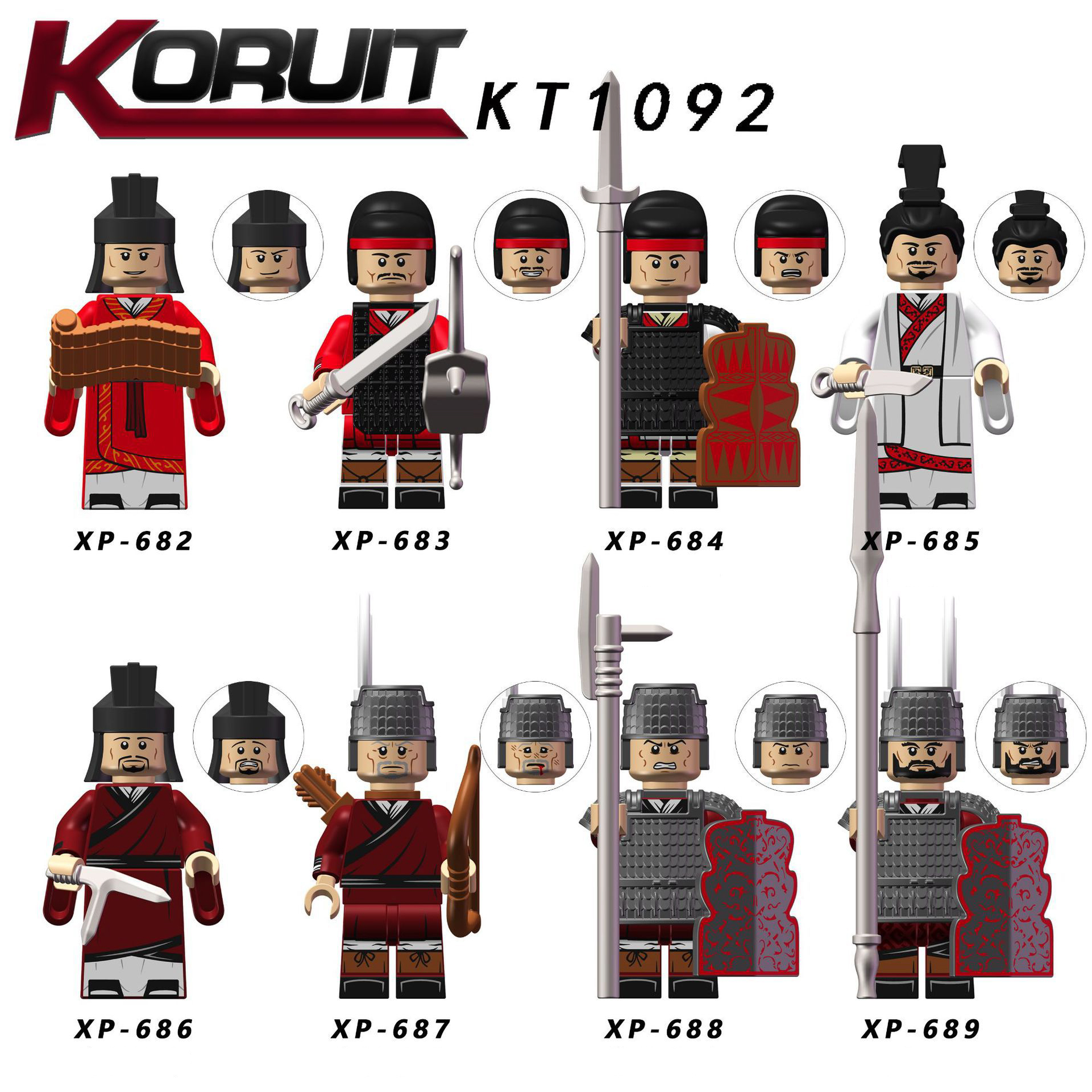 Minifigures Xếp Hình Lắp Ráp Lính Nhà Hán Sở Hạng Vũ Lưu Bang KT1092