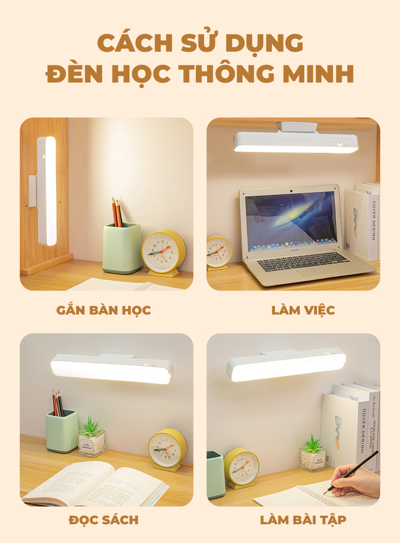 Đèn Đọc Sách Đèn Học Chống Cận Điều Chỉnh Linh Hoạt 32cm Gắn Tường Để Bàn Đèn Led Gắn Bàn Học Tích Điện Đa Năng Điều Chỉnh Xoay 80 Độ 3 Chế Độ Sáng