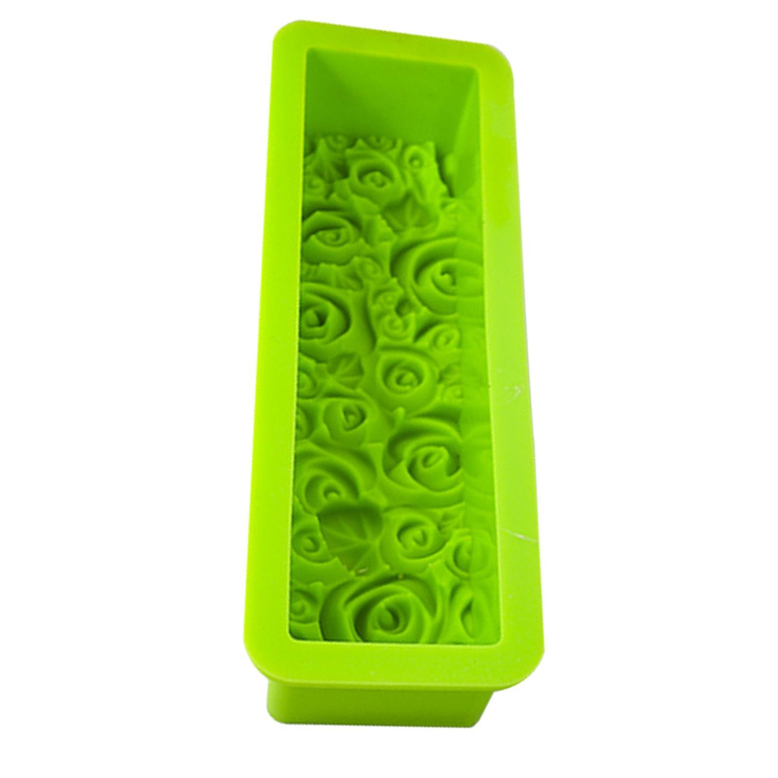 Rose Flower Silicone Loaf Soap  Rectangular Embossed Mould DIY