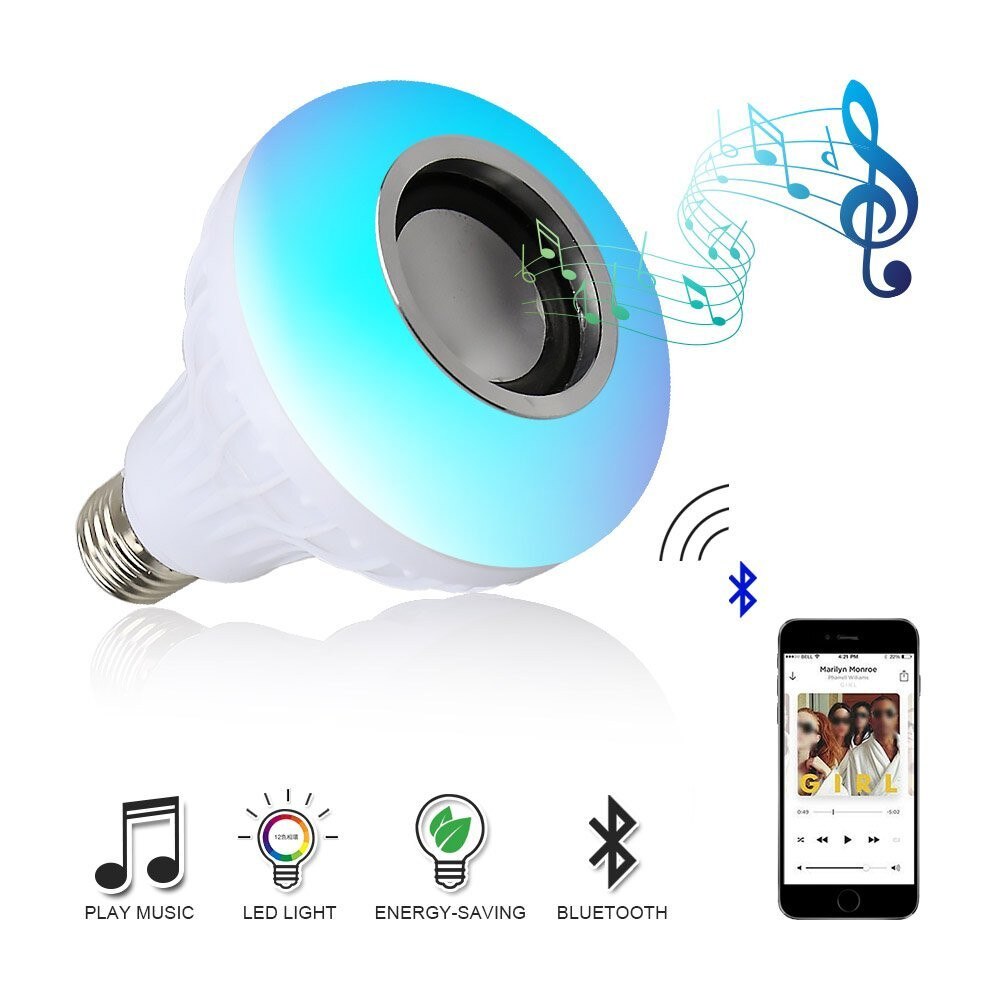 Bóng đèn kiêm loa nhiều màu ( LED Music) cao cấp, phát đủ màu liên tục nghe nhạc hay kết nốt bluetooth dễ dàng sử dụng