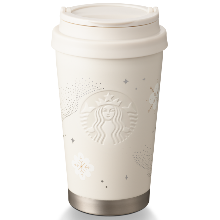 Bình Giữ Nhiệt Starbucks 12Oz (355ml) SS Snowflake Silvr Pearl