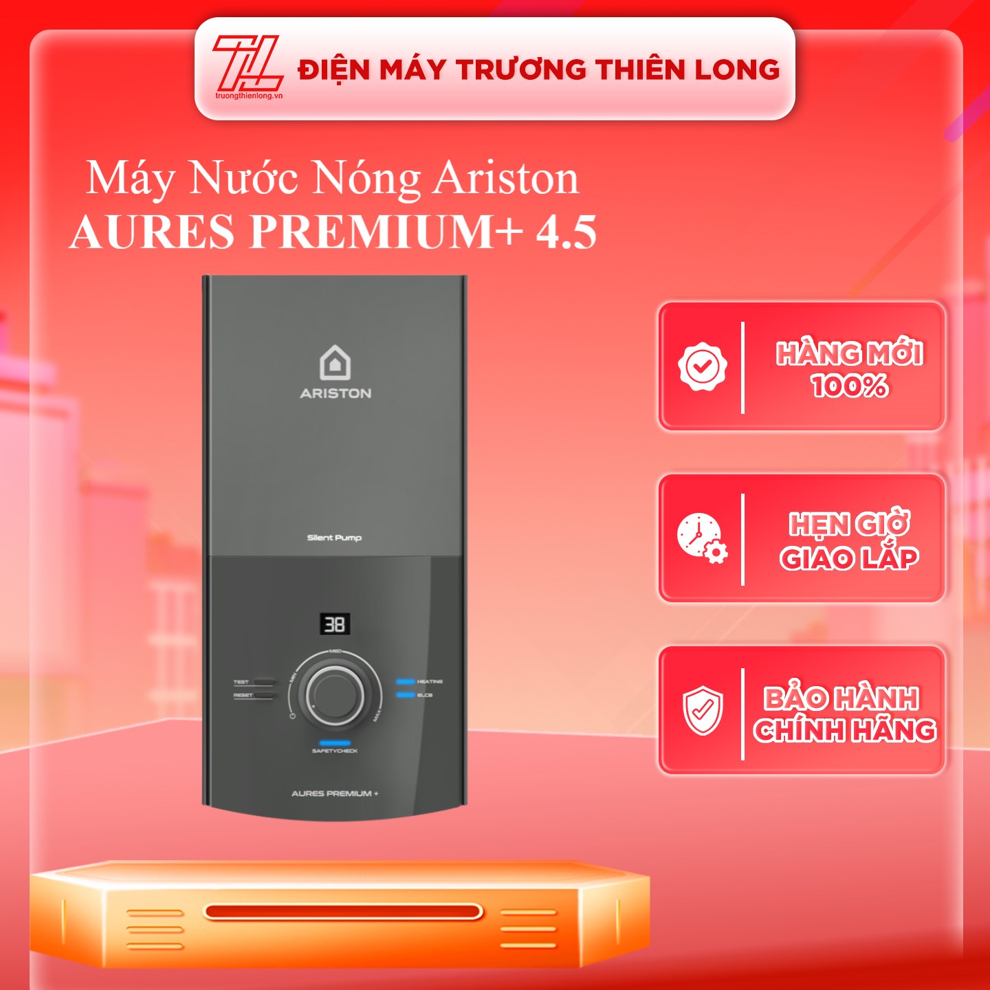 Máy Nước Nóng Trực Tiếp Ariston Aures Premium 4.5 4500W - Hàng Chính Hãng