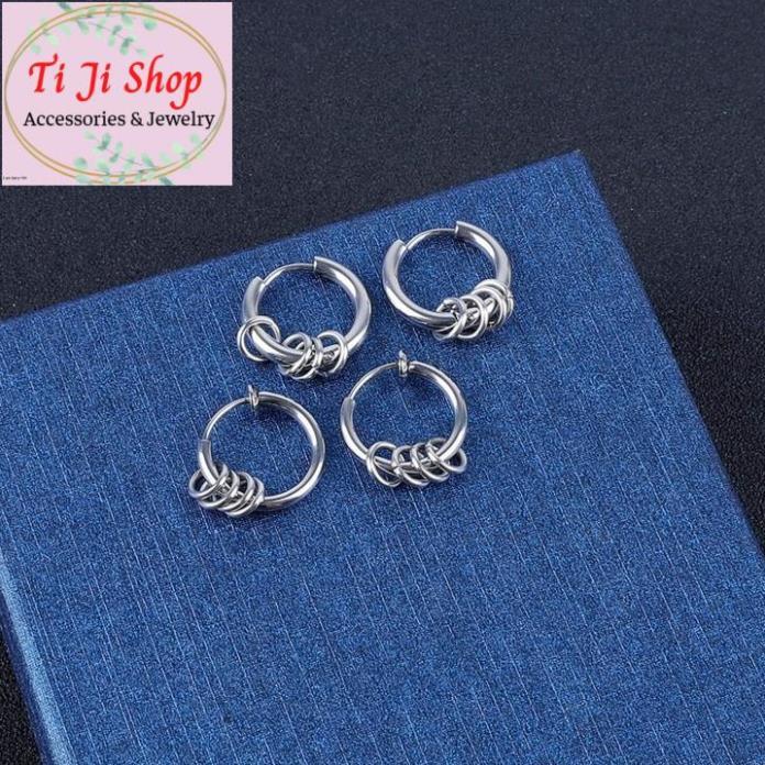 BÔNG TAI INOX KHOEN TRÒN THỜI TRANG KPOP đẹp, không đen, - số lượng  chiếc