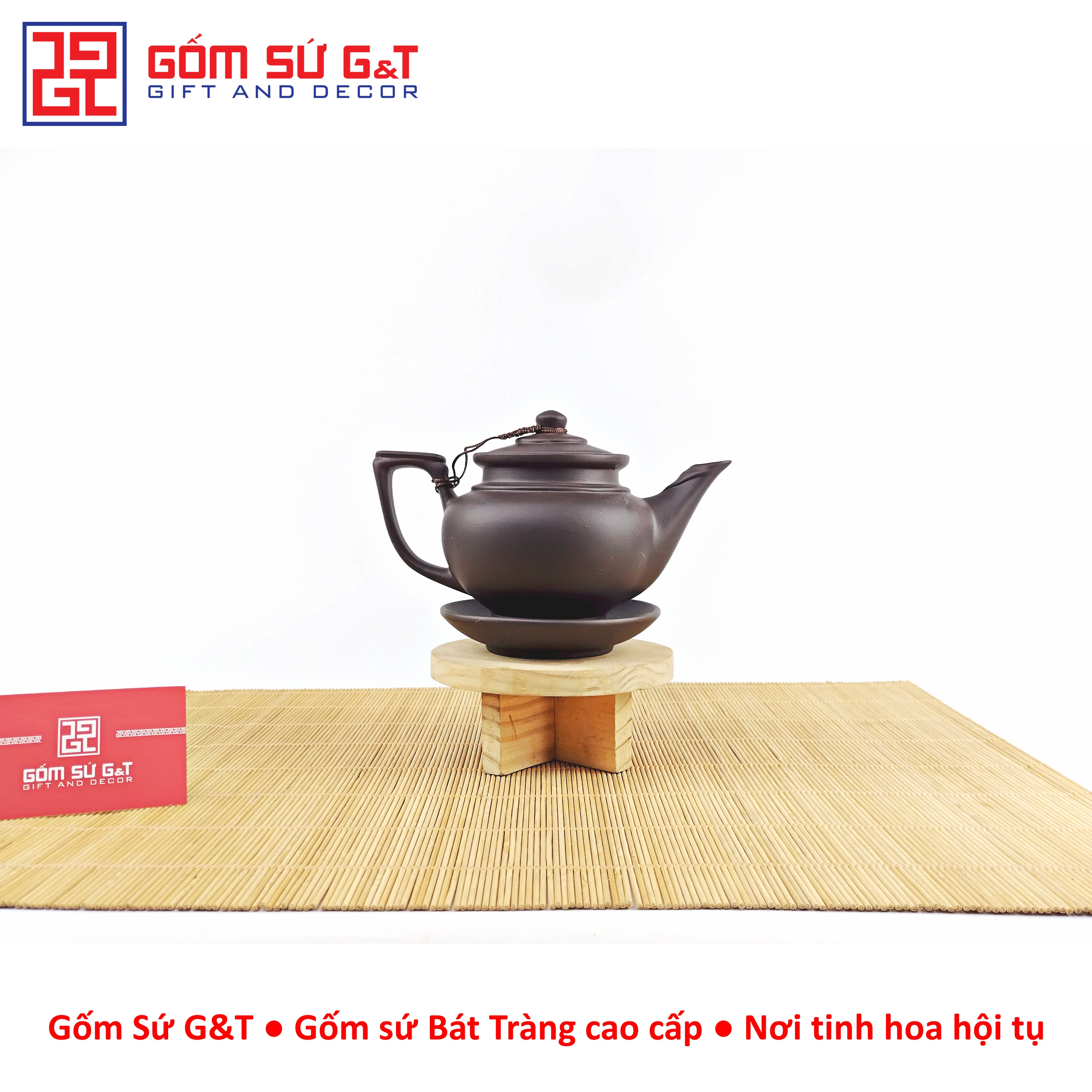 Bộ trà gốm liên hoa trơn Gốm Sứ G&T