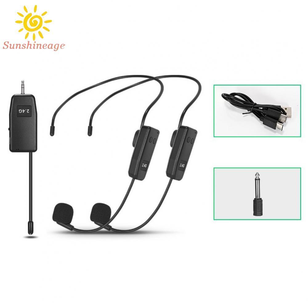 2.4G Wireless Microphone Headset Mic System For Voice Teaching Speaker Karaoke