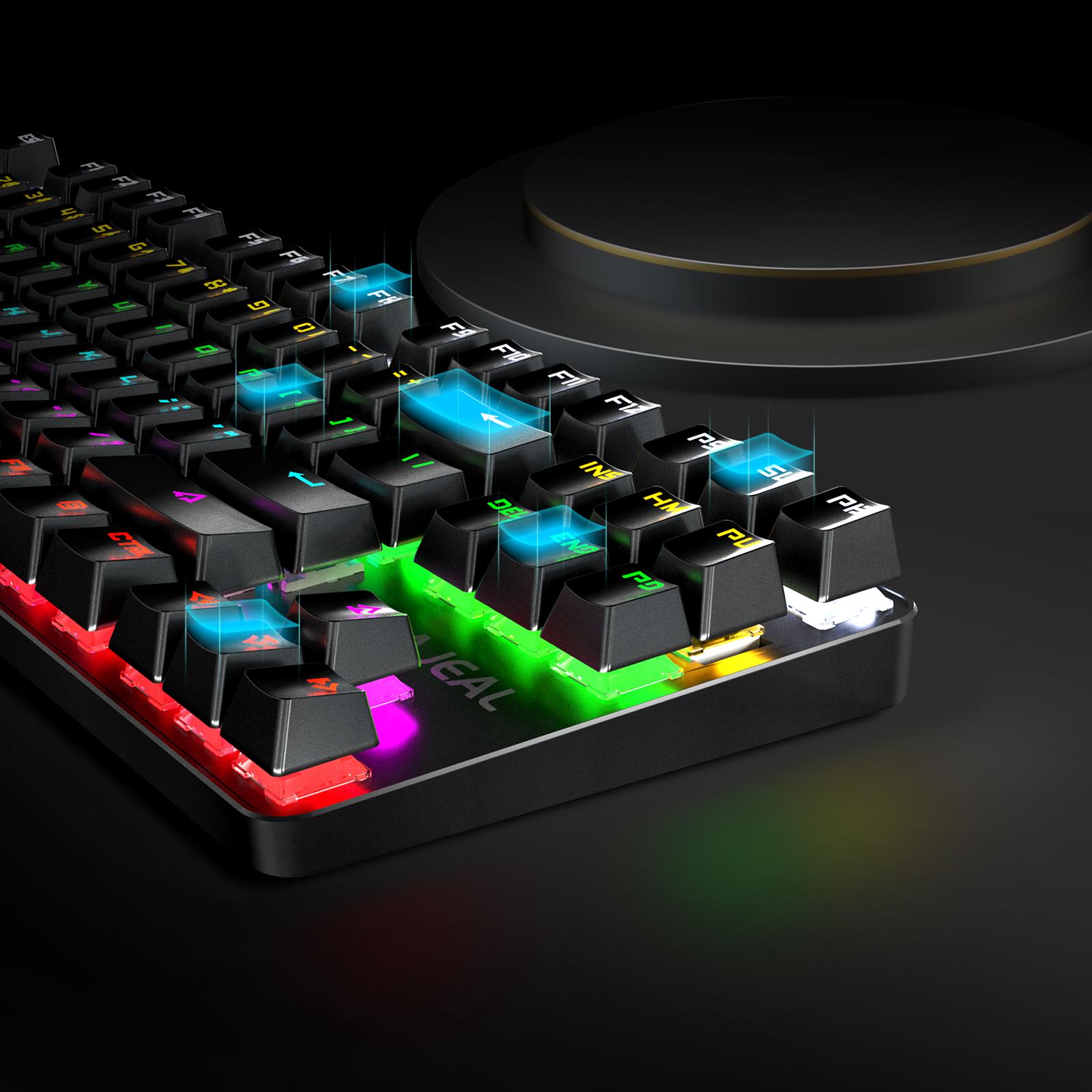 Gaming Mini Compact 87 Keys Wired Mechanical Keyboard Anti-ghosting Backlit for Computer