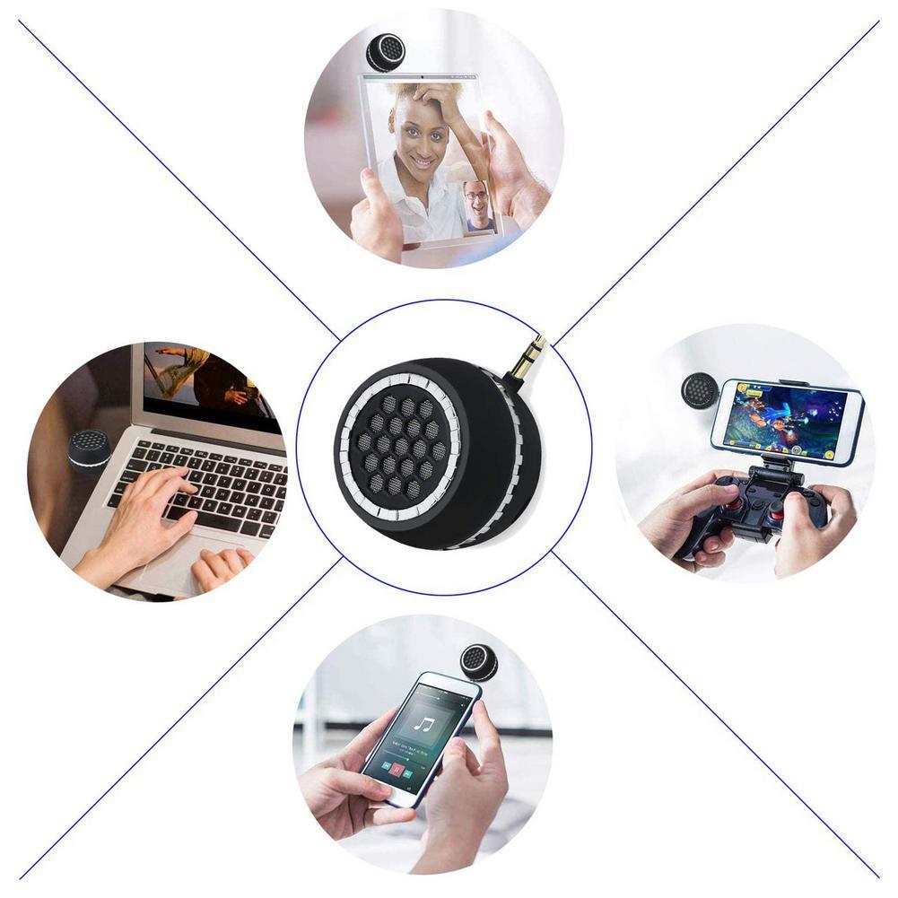 Di tích loa không dây điện thoại bên ngoài loa Universal 3.5mm Jack mini Hộp âm thanh cho máy tính bảng điện thoại thông minh máy tính xách tay mp3 MP4 Màu sắc: Đen