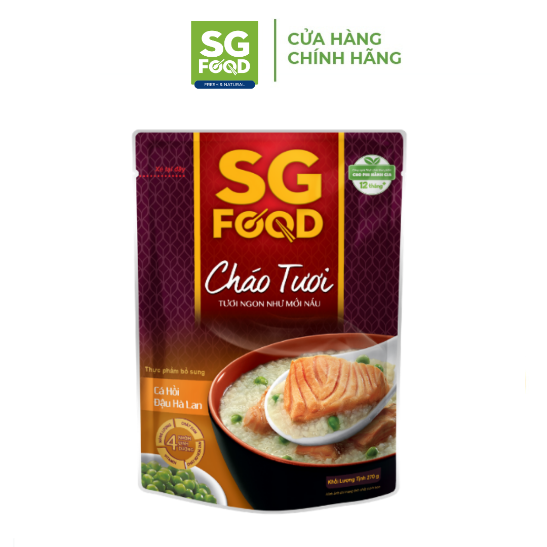 Cháo Tươi Sài Gòn Food Cá Hồi & Đậu Hà Lan 240g