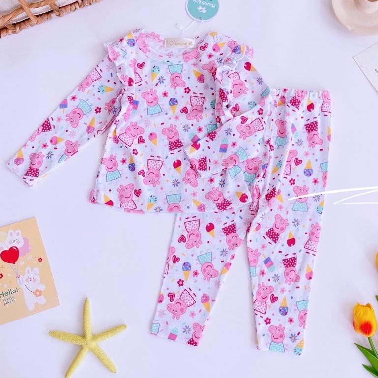 Bộ dài tay cánh tiên quần dài Bozip siêu mềm mịn mát cho bé gái từ 7-18kg - HÀNG LOẠI 1