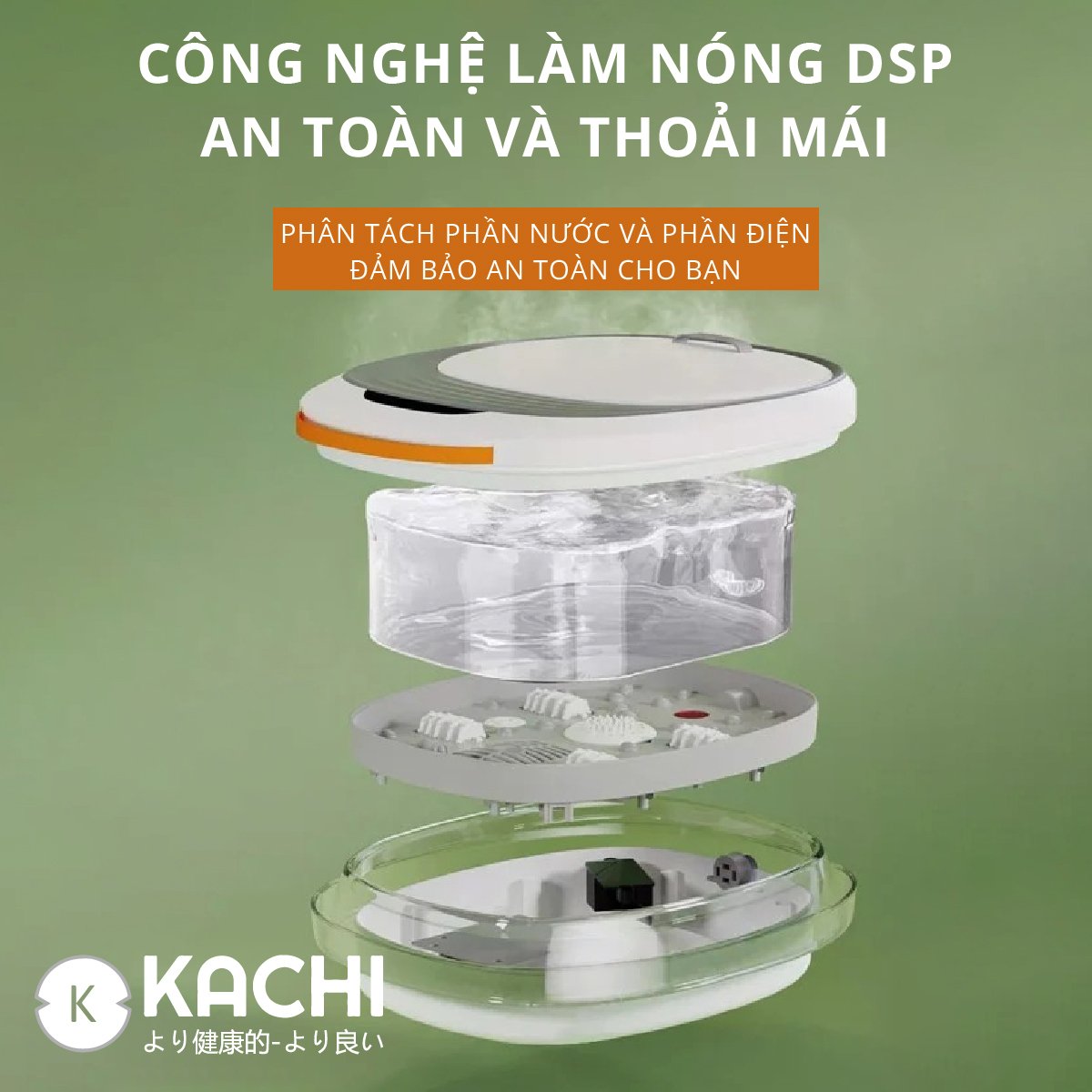 Bồn ngâm chân massage xếp gọn Kachi MK344