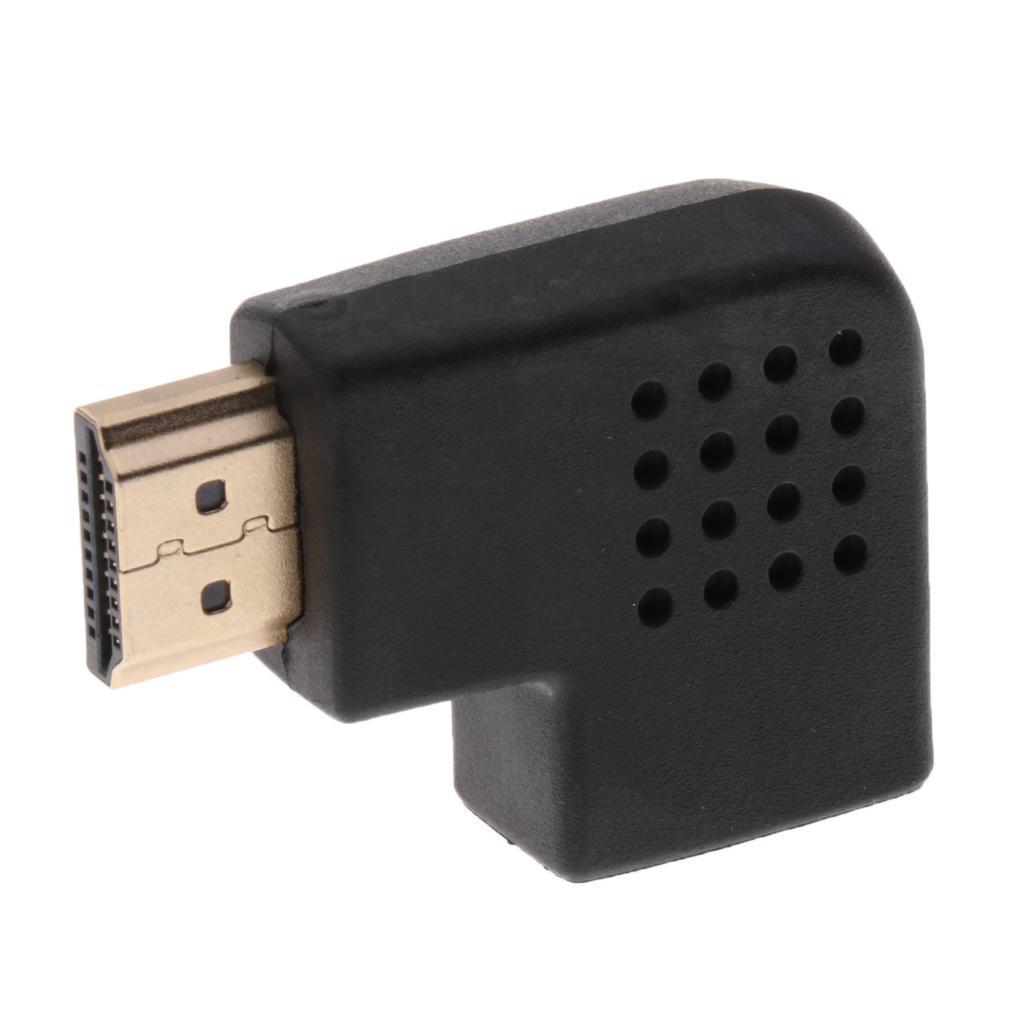 Port 90 Degree Male to Female Vertical Flat Adapter Black