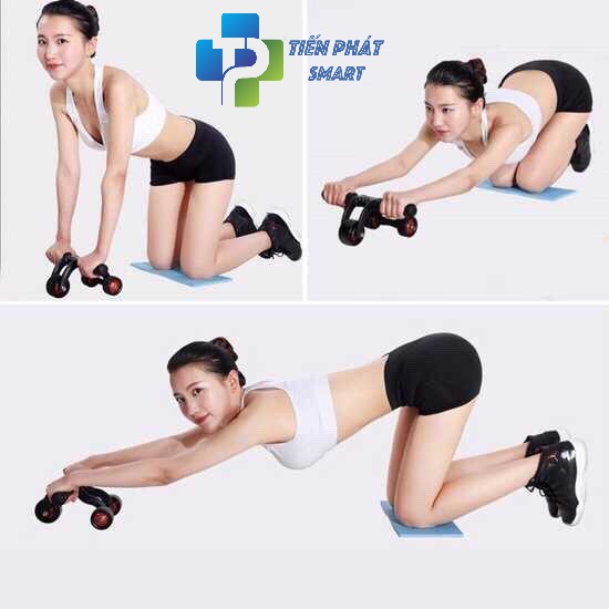 Con Lăn Tập Cơ Bụng 4 Bánh Chính Hãng