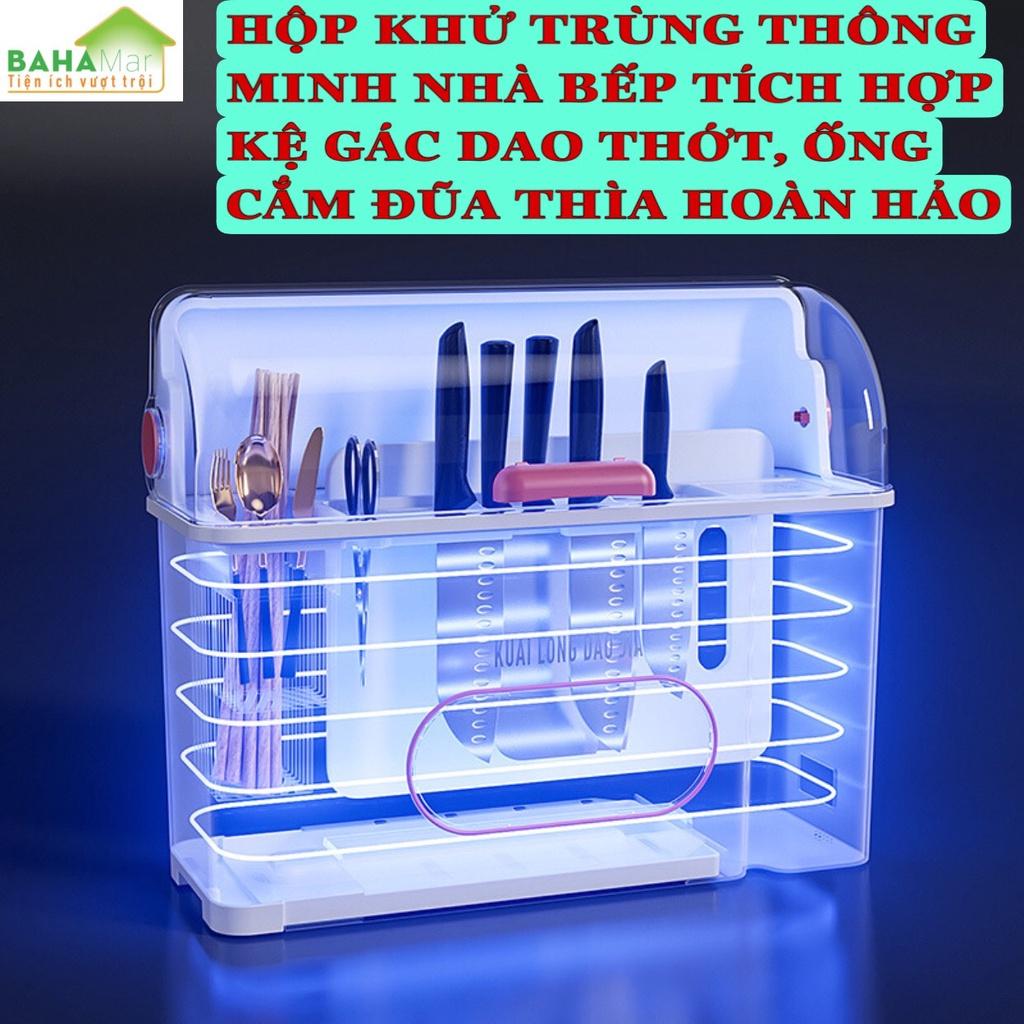 HỘP KHỬ TRÙNG THÔNG MINH NHÀ BẾP TÍCH HỢP KỆ GÁC DAO THỚT, ỐNG CẮM ĐŨA THÌA HOÀN HẢO  thông minh khử trùng