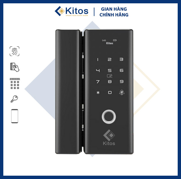 Khóa cửa thông minh Kitos KT-GL80 Plus cho cửa kính cường lực