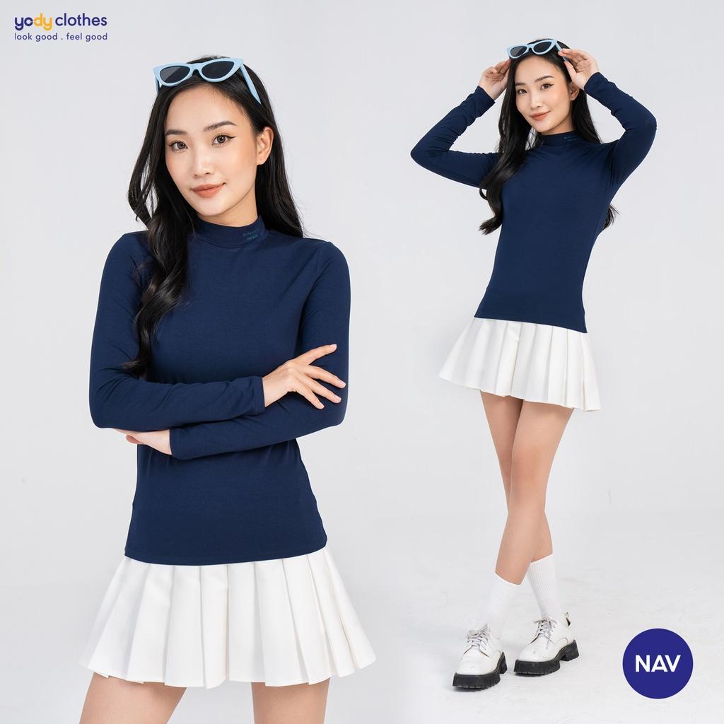 Áo giữ nhiệt nữ cổ lo 3 cm YODY vải viscose co giãn, giữ ấm tốt phom basic ATN5104