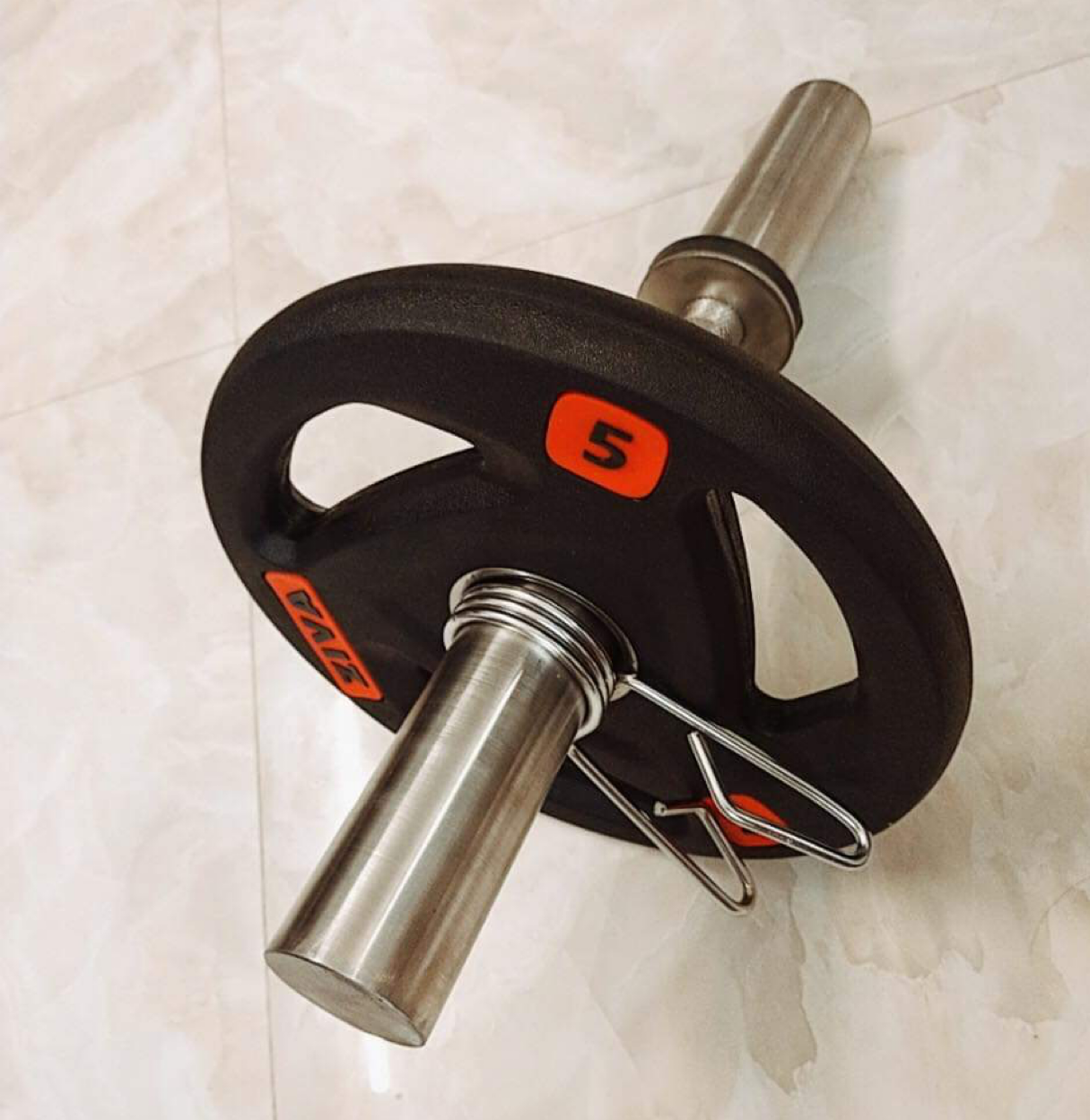Đòn tay dài 60cm inox phi 50 tập tay lắp full tạ - Tặng kèm 4 chiếc khóa tạ hai đầu