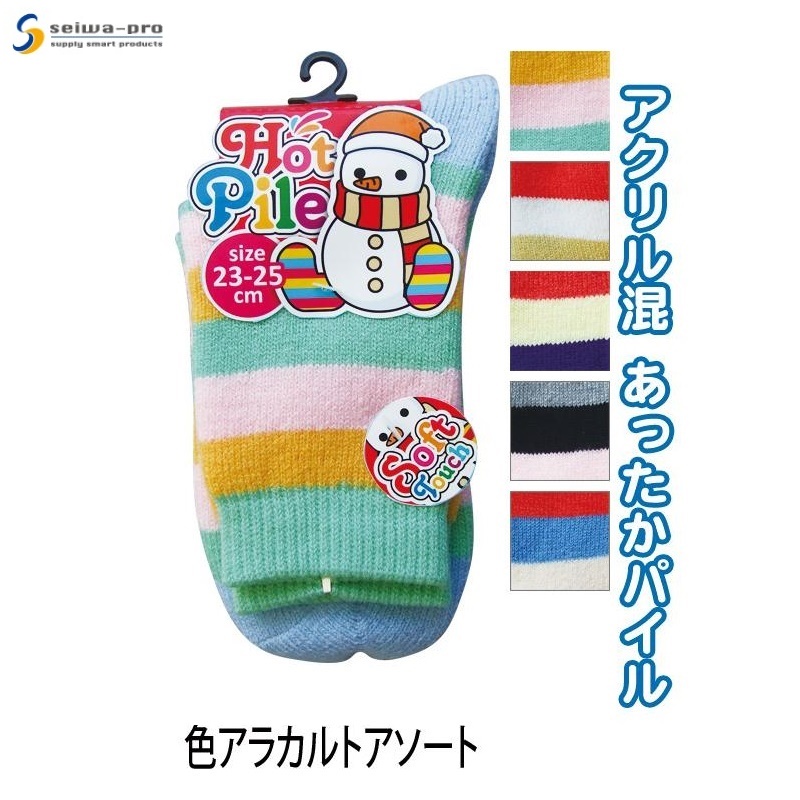 Tất nữ cổ lửng họa tiết viền acrylic Hot Pile 23-25cm - Hàng nội địa Nhật Bản nhập khẩu chính hãng