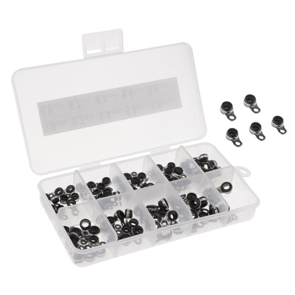 100Pcs/box Fishing Rod Guides Building Fishing Rod Eye Ring Rod Repair Kit