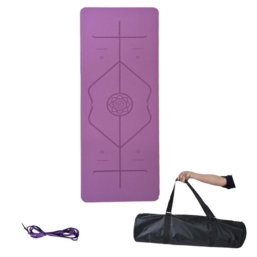 Thảm Tập Yoga 2 Lớp TPE 6mm 8mm Từ 89k Có Định Tuyến Tập Gym Thiền Pilates Chống Trượt Chính Hãn Amalife