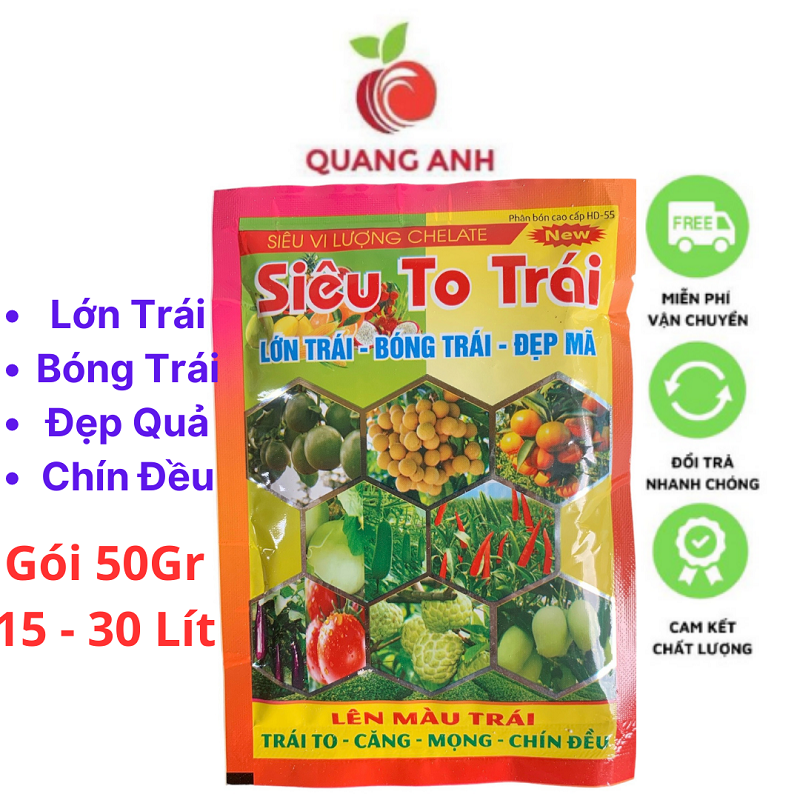 Phân Bón Siêu To Trái Ngọt Quả, Lớn Quả, To Quả, Siêu Ngọt Chắc Quả Ớt, Cà Chua, Dưa Hấu, Cam Bưởi