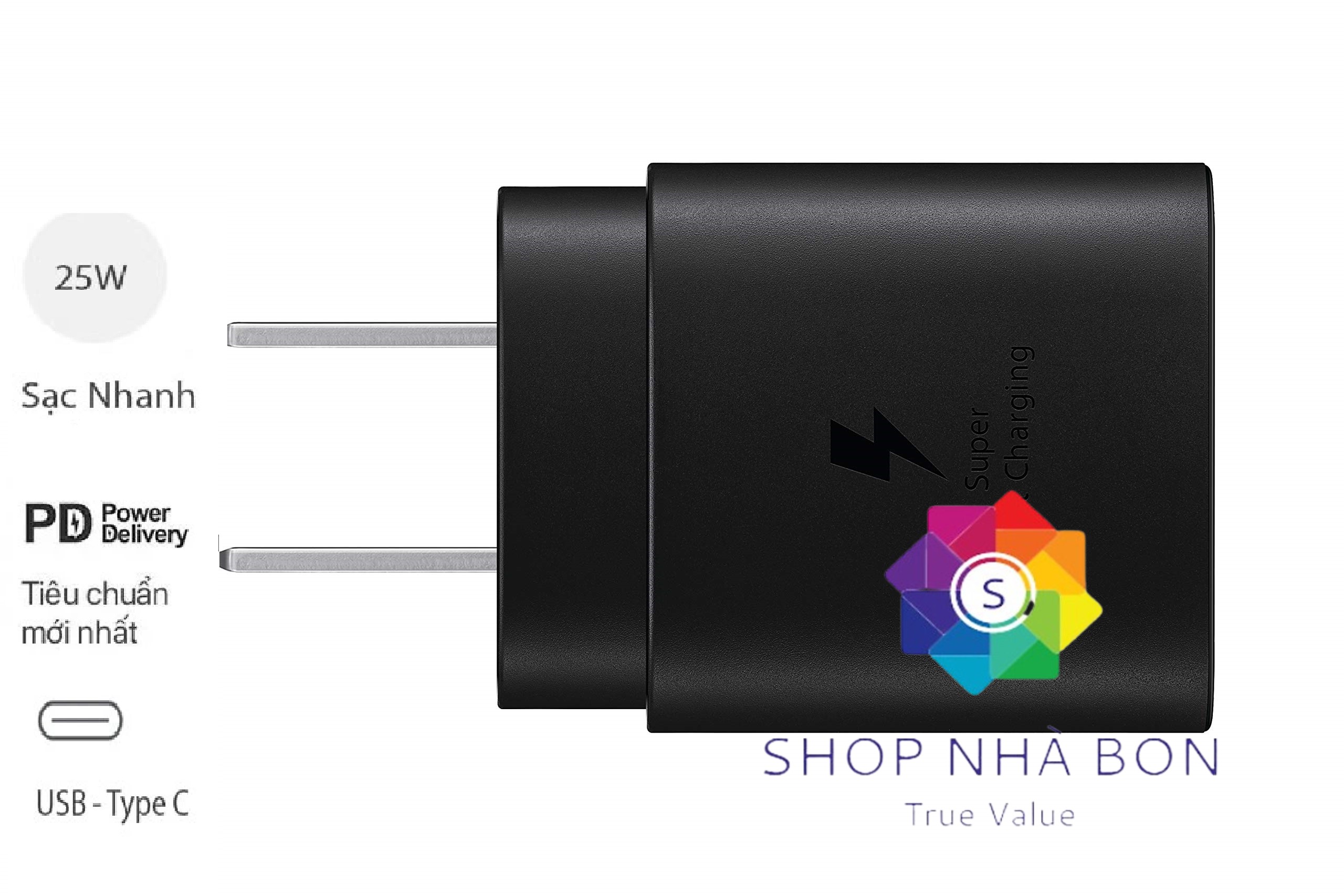 Củ sạc 25w loại Chân dẹt dùng cho Samsung Galaxy Note 10, Note 10 Lite, Note 10 Plus, S10