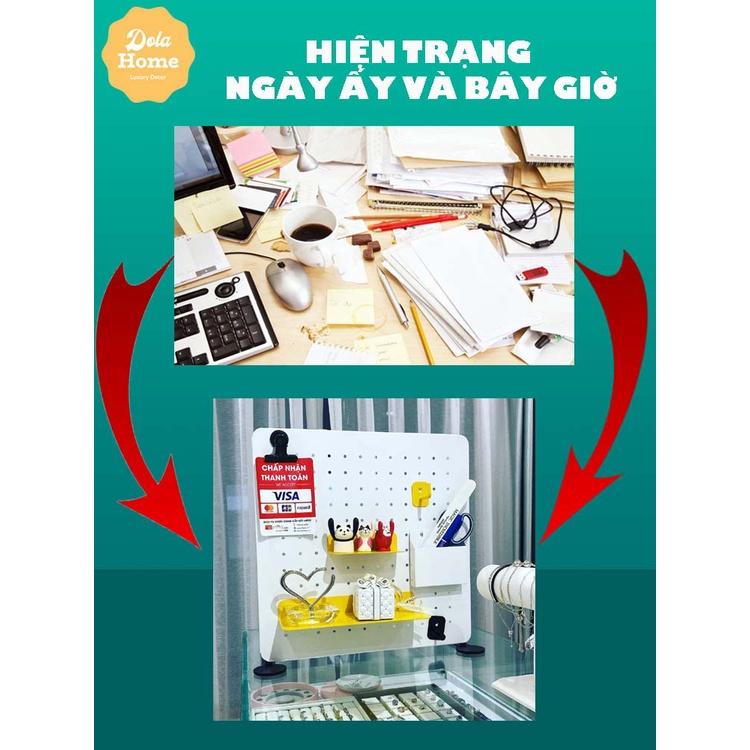 BẢNG LỖ PEGBOARD KIM LOẠI SƠN TĨNH ĐIỆN CAO CẤP KÈM CHÂN ĐỨNG - DỌN DẸP GÓC LÀM VIỆC VÀ DECOR KHÔNG GIAN SỐNG