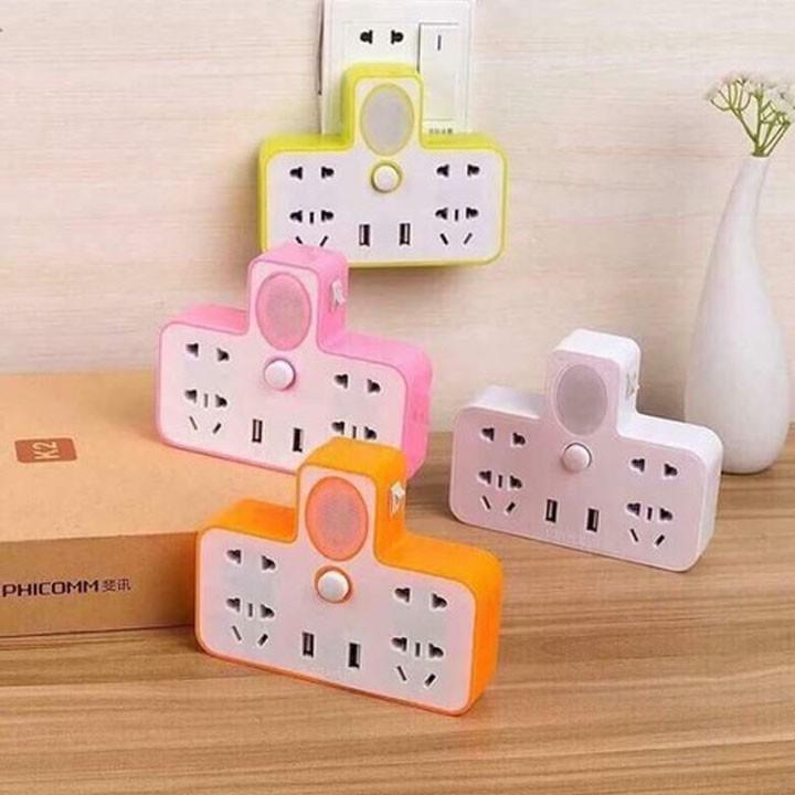 Ổ điện phát sáng CHỮ T 4 ổ 2 usb - cắm 3 chấu đa năng tiện dụng