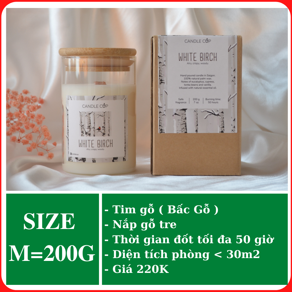 Nến thơm AGAYA (Candle Cup) mùi White Birch - Nến thơm tinh dầu thiên nhiên mùi tươi mát ấm áp - Top 3 best sell