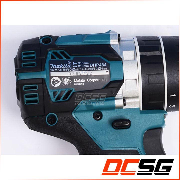 Máy khoan búa, vặn vít 13/38/13mm dùng pin 18V Makita DHP484RFE